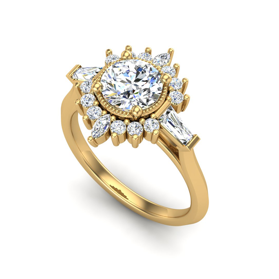 Gabrielle Halo Engagement Ring